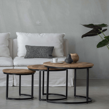 Mangoholz Couchtische Charlotte Mahom - Satz von 3