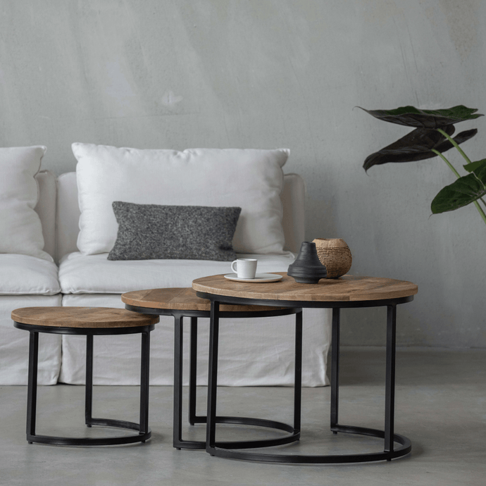 Mangoholz Couchtische Charlotte Mahom - Satz von 3