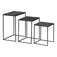 Mangoholz Couchtische Dayton Schwarz Satz von 3 Mahom