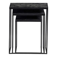 Mangoholz Couchtische Dayton Schwarz Satz von 3 Mahom
