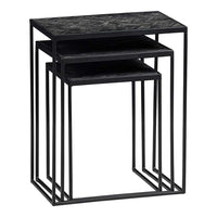 Mangoholz Couchtische Dayton Schwarz Satz von 3 Mahom