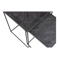 Mangoholz Couchtische Dayton Schwarz Satz von 3 Mahom