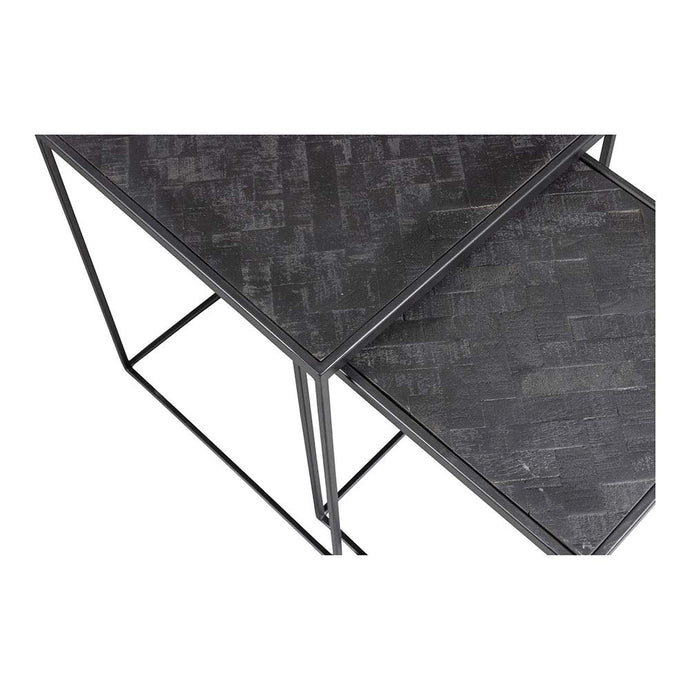 Mangoholz Couchtische Dayton Schwarz Satz von 3 Mahom