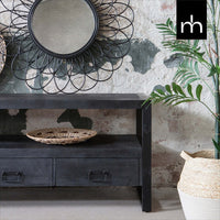 Mangoholz TV-Möbel Fresno Schwarz 150 cm Mahom