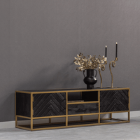Mangoholz TV-Möbel Napels 165 cm Gold Mahom