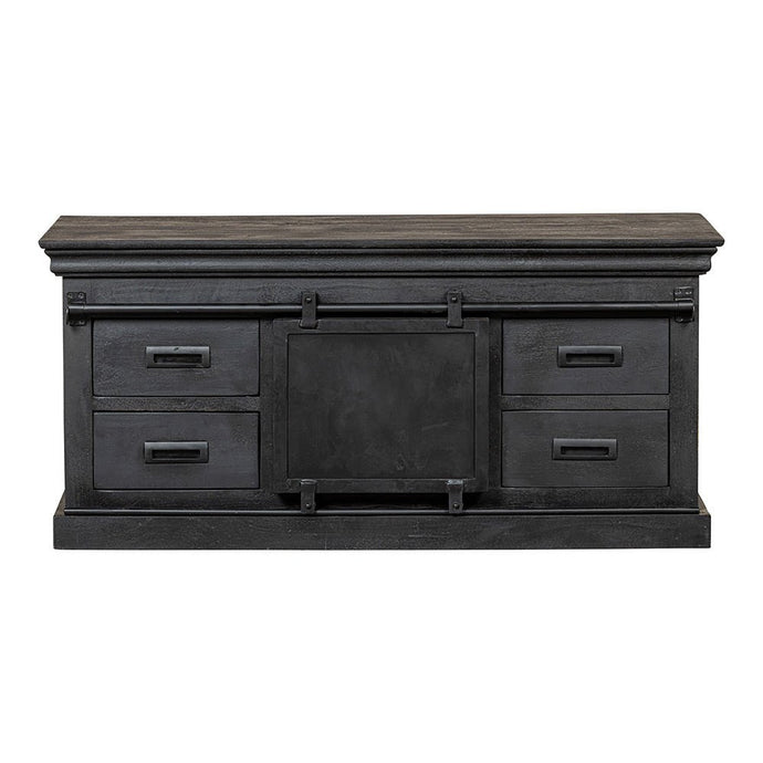 Mangoholz TV-Möbel Portland Schwarz 120 cm Mahom
