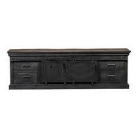Mangoholz TV-Möbel Portland Schwarz 240 cm Mahom