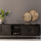 Mangoholz TV-Möbel Reno Schwarz 200 cm Mahom