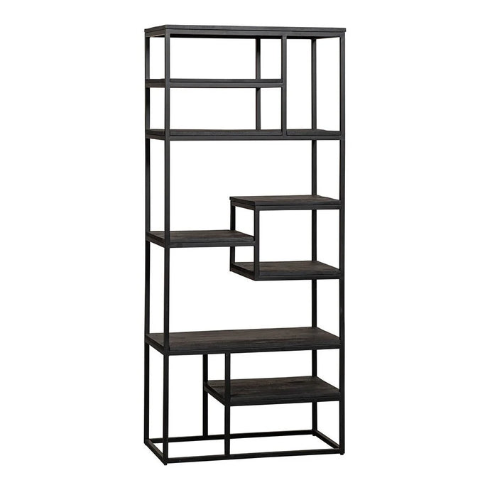Mangoholz Fächerschrank Chicago Schwarz 80 cm Mahom