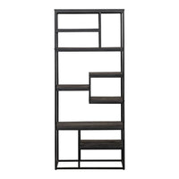 Mangoholz Fächerschrank Chicago Schwarz 80 cm Mahom