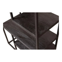 Mangoholz Fächerschrank Chicago Schwarz 80 cm Mahom