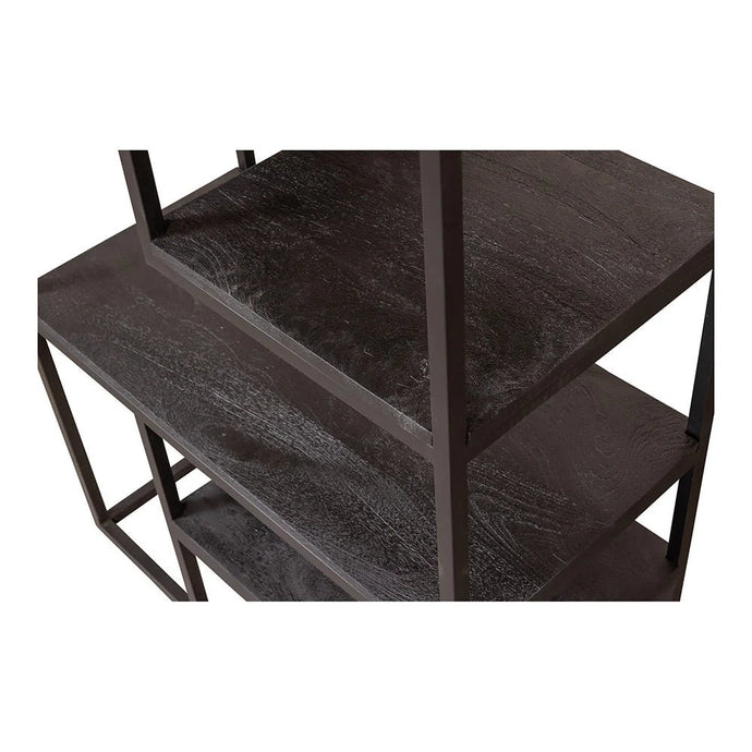 Mangoholz Fächerschrank Chicago Schwarz 80 cm Mahom