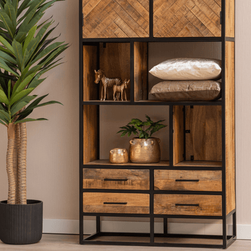 Mangoholz Fächerschrank Toronto 90 cm Mahom