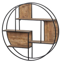 Mangoholz Wandregal Rund 80 cm Mahom