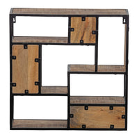 Mangoholz Wandregal Quadratisch 60x60 cm Mahom