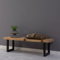 Mangoholz Esszimmerbank Britt U-Fuß 200x40 cm Mahom