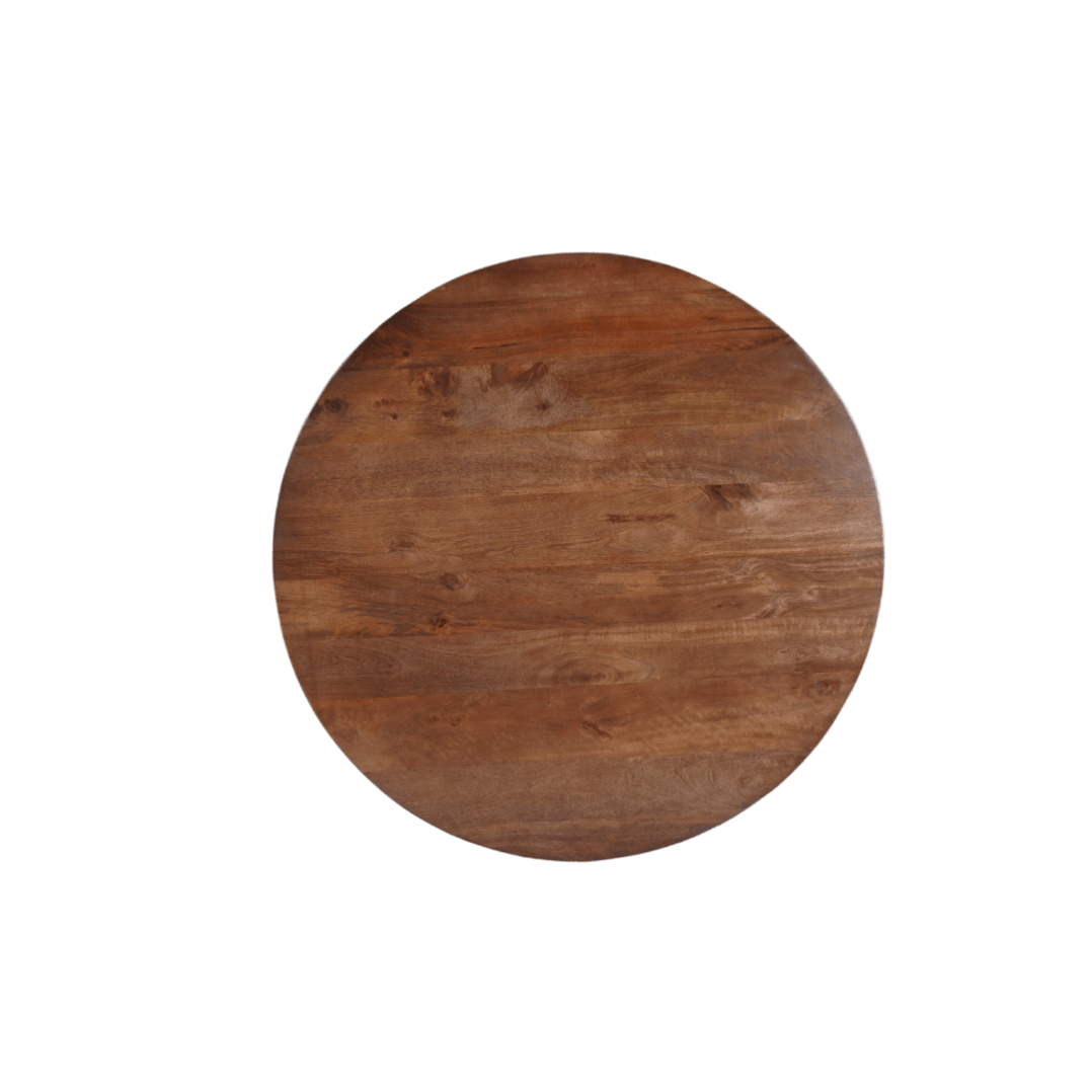 Mangoholz Esstisch Dunkelbraun rund 110 cm