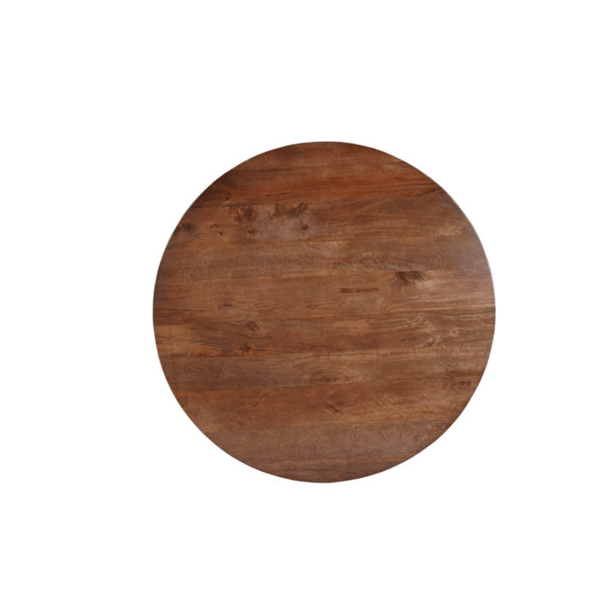 Mangoholz Esstisch Nova Rund 110 cm Dunkelbraun Mahom
