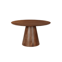 Mangoholz Esstisch Nova Rund 130 cm Dunkelbraun Mahom