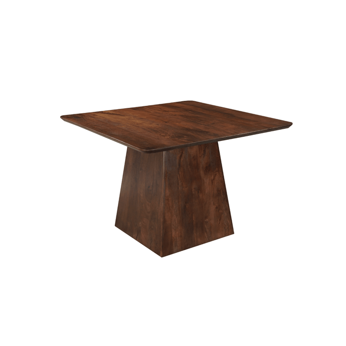 Mangoholz Esstisch Nova Quadratisch 110x110 cm Dunkelbraun Mahom