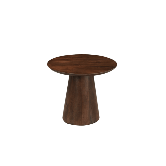 Mangoholz Couchtisch Nova Rund 60 cm Dunkelbraun Mahom