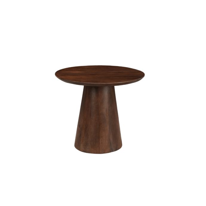 Mangoholz Couchtisch Nova Rund 60 cm Dunkelbraun Mahom