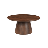 Mangoholz Couchtisch Nova Rund 80 cm Dunkelbraun Mahom