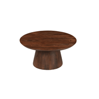 Mangoholz Couchtisch Nova Rund 80 cm Dunkelbraun Mahom