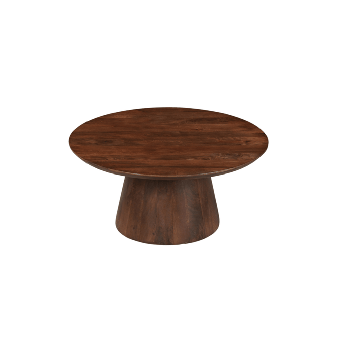 Mangoholz Couchtisch Nova Rund 80 cm Dunkelbraun Mahom