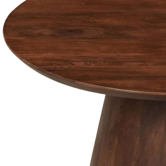 Mangoholz Couchtisch Nova Rund 80 cm Dunkelbraun Mahom