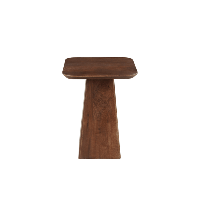 Mangoholz Couchtisch Nova Quadratisch 40x40 cm Dunkelbraun Mahom