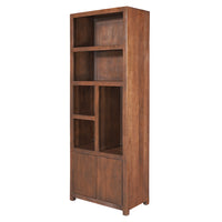 Mangoholz Wandschrank Phoenix 80 cm Walnuss Mahom (5 offene Fächer, 2 Türen)