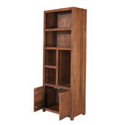 Mangoholz Wandschrank Phoenix 80 cm Walnuss Mahom (5 offene Fächer, 2 Türen)