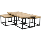 Mangoholz Couchtisch-Set Miami mit 3 Tischen Mahom