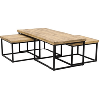 Mangoholz Couchtisch-Set Miami mit 3 Tischen Mahom