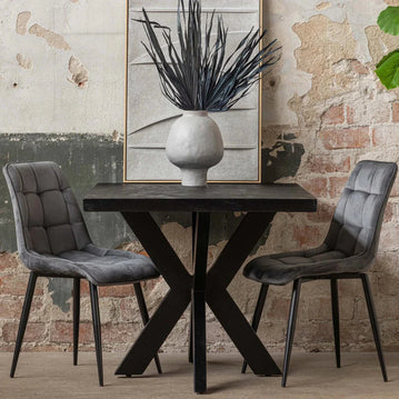 Mangoholz Esstisch Memphis Schwarz Rechteck 240x100 cm Mahom