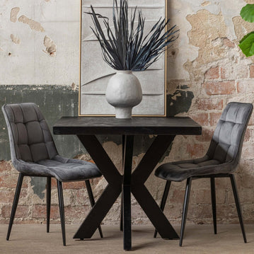 Mangoholz Esstisch Memphis Schwarz Rechteck 140x90 cm Mahom