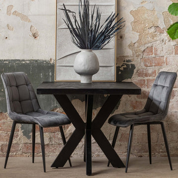 Mangoholz Esstisch Memphis Schwarz Rechteck 220x100 cm Mahom