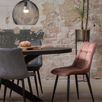 Mangoholz Esstisch Tulsa Schwarz Oval 180×100 cm Mahom