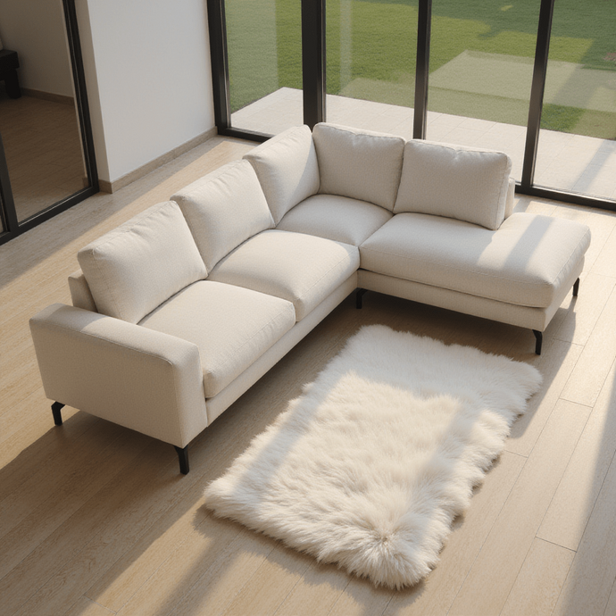 Ecksofa Nora 4-Sitzer Rechts Creme
