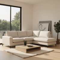 Ecksofa Nora 4-Sitzer Rechts Creme