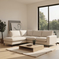Ecksofa Nora 4-Sitzer Links Creme