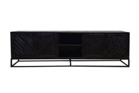 Mangoholz TV-Möbel Reno Schwarz 200 cm Mahom
