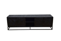 Mangoholz TV-Möbel Reno Schwarz 200 cm Mahom