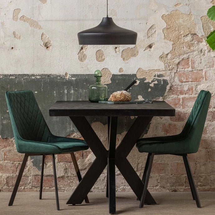 Mangoholz Esstisch Memphis Schwarz Rechteck 180x100 cm Mahom