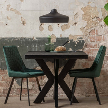 Mangoholz Esstisch Memphis Schwarz Rechteck 160x90 cm Mahom