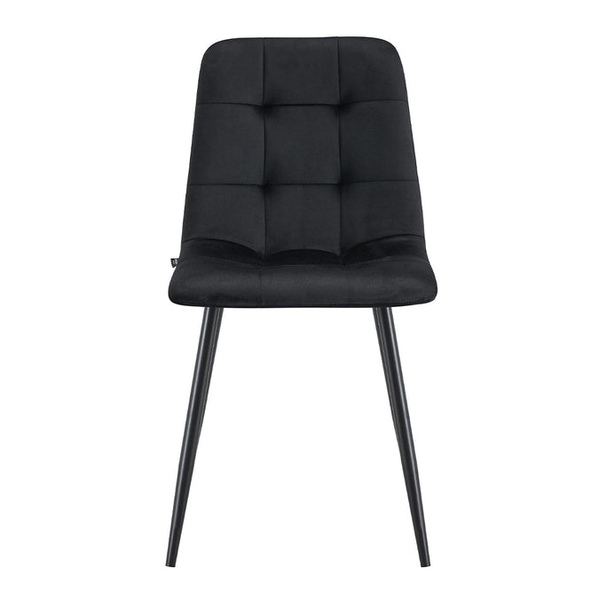 Schwarzer Esszimmerstuhl mit schwarzen Beinen