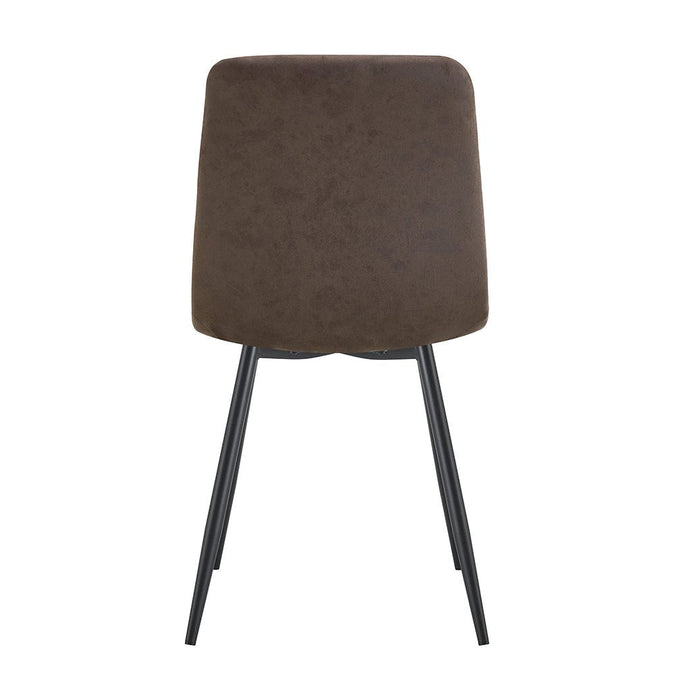 Esszimmerstuhl aus dunkelbraunem Stoff mit schwarzem Fuß Nox