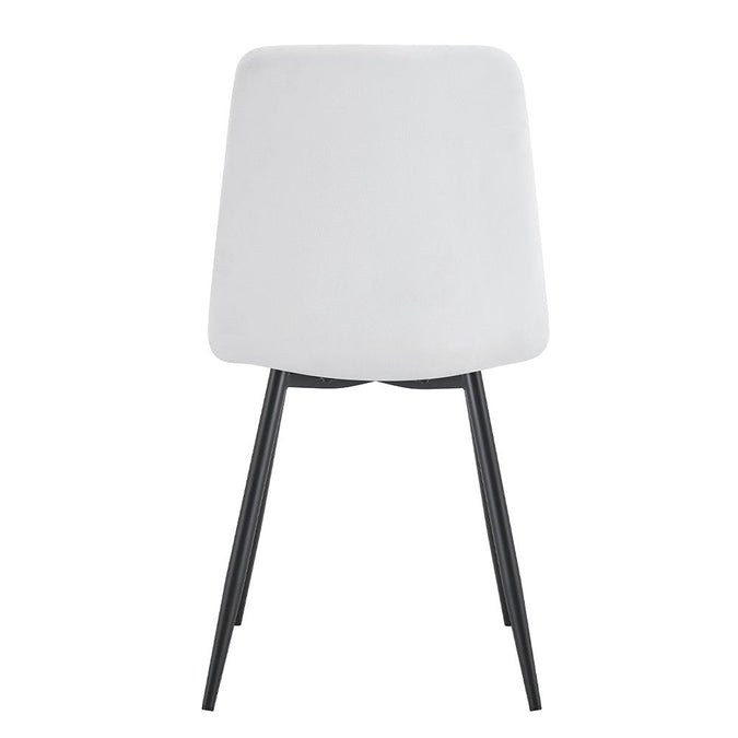 Weißer Esszimmerstuhl mit schwarzem Fuß