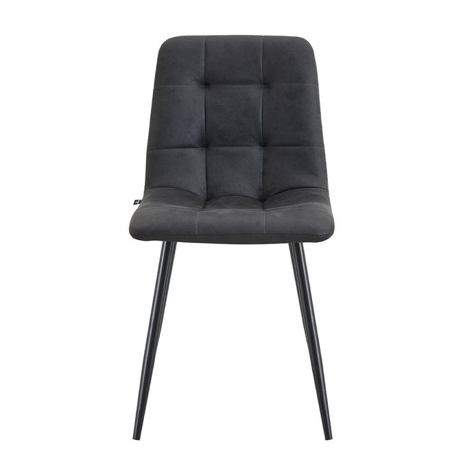 Esszimmerstuhl aus anthrazitgrauem Stoff mit schwarzem Fuß Nox